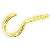 Securit S6317 Unshouldered Cup Hooks Brass 50mm Card of 5