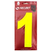 Securit S6921 Wheelie Bin Number 1 Hi Viz Yellow 160mm Self Adhesive (Card of 1)