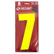 Securit S6927 Wheelie Bin Number 7 Hi Viz Yellow 160mm Self Adhesive (Card of 1)