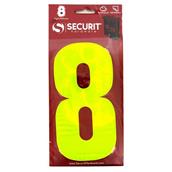 Securit S6928 Wheelie Bin Number 8 Hi Viz Yellow 160mm Self Adhesive (Card of 1)