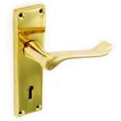 Securit S7204 Victorian Brass Scroll Lock Handles 150mm