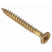 Securit S8178 Twin Thread Woodscrews Countersunk Electro Brass 4 x 25mm Card of 25