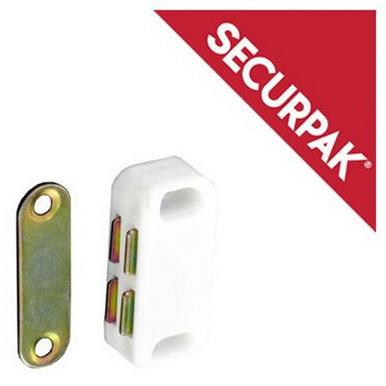 SecurPak SP10049 - Bag/10 Magnetic Catch White 30mm (3)
