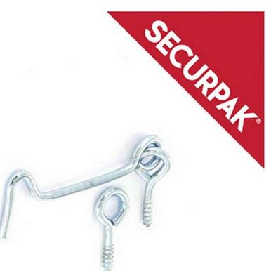 SecurPak SP10105 - Bag/10 Gate Hook & Eye ZP 75mm (4)
