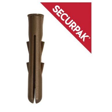 SecurPak SP11446 - Bag/10 Heavy Duty Wall Plugs Brown (12)