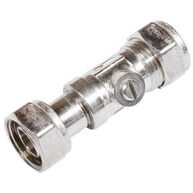 Securplumb SU9754 Service Valve Straight Chrome Plated 15mm x 1/2&quot;