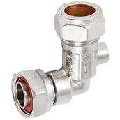 Securplumb SU9756 Service Valve Angled Chrome Plated 15mm x 1/2