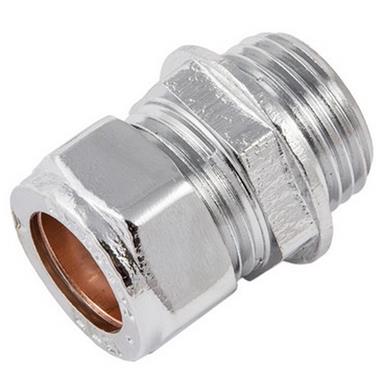 Securplumb SU9816 Compression Coupling CxMi 15mm x 1/2&quot; Chrome Plated Pack of 2
