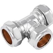 Securplumb SU9822 Compression Equal Tee 15mm Chrome Plated