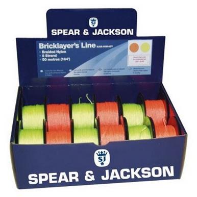 Tyzack Braided Brick Lines 50m (164Ft) Orange & Yellow. Display Box of 12