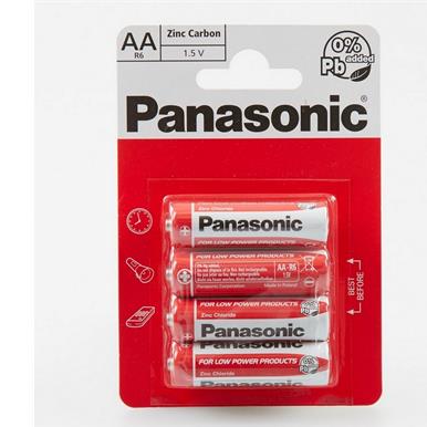 Panasonic S4016 Zinc Batteries AA (R6R) Card of 4