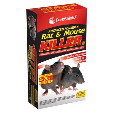 Pest Shield Advanced Rat & Mouse Killer Sachets 4 x 20g