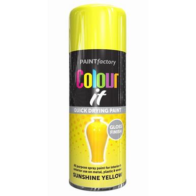 Paint Factory 1740 Colour It Spray Paint Sunshine Yellow Gloss 400ml