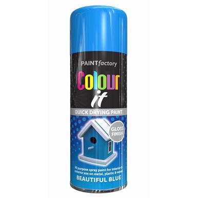 Paint Factory 1743 Colour It Spray Paint Beautiful Blue Gloss 400ml