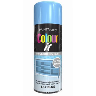 Paint Factory 1744 Colour It Spray Paint Sky Blue Gloss 400ml
