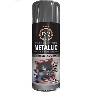 Paint Factory 2679 All Purpose Spray Paint Metallic Gun Metal Grey 400ml