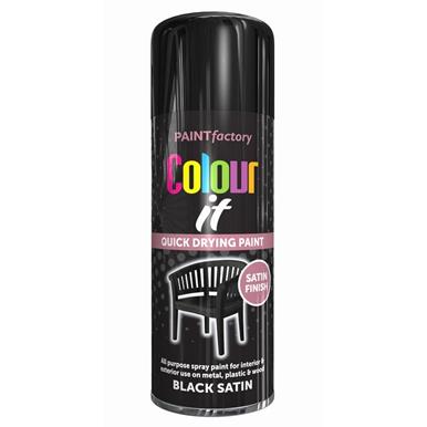Paint Factory 2685 Colour It Spray Paint Black Satin 400ml