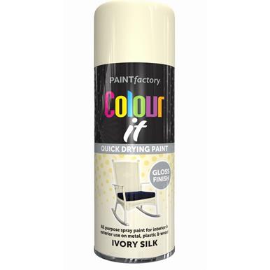 Paint Factory 2688 Colour It Spray Paint Ivory Silk Gloss 400ml
