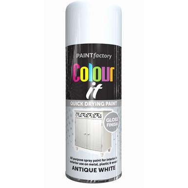 Paint Factory 2689 Colour It Spray Paint Antique White Gloss 400ml