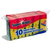 Super Bright Kitchen Sponges/Scourers Hand Grip Pack of 10