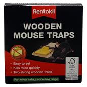 Rentokil PSW107 Wooden Mouse Trap Pack of 2