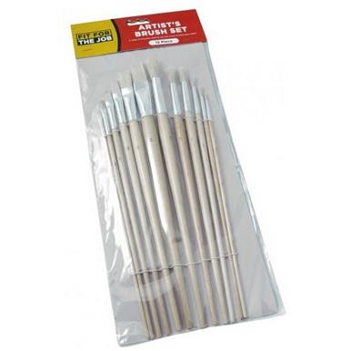 Fit For The Job (FFJABS01) Artist Paint Brush Set 12Pc