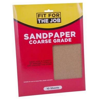 Fit For The Job (FFJASP10C) Coarse Sandpaper Pack of 10