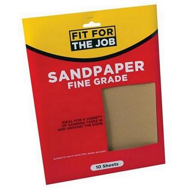 Fit For The Job (FFJASP10F) Fine Sandpaper Pack of 10