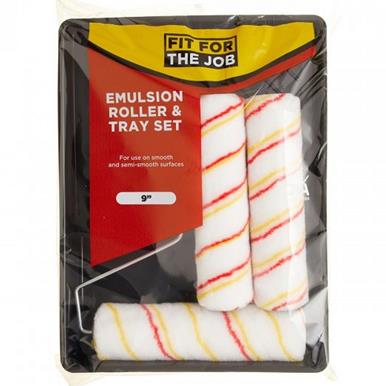 Fit For The Job (PSET3H) 9&quot; Emulsion Roller and Tray Set with 3 Sleeves
