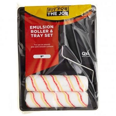 Fit For The Job (PSETTH) 9&quot; Emulsion Roller and Tray Set with 2 Sleeves