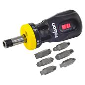 Rolson 11209 12 in 1 Stubby Ratchet Screwdriver Set