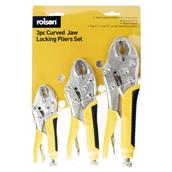 Rolson 18741 Curved Jaw Locking Pliers Set of 3