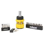 Rolson 28399 Stubby Ratchet Screwdriver and Bit Set 34Pc