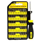 Rolson 28429 Screwdriver and Bit Set 51Pc