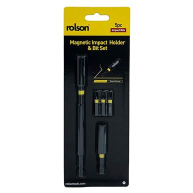 Rolson 30320 Magnetic Impact Holder & 3Pc Bit Set