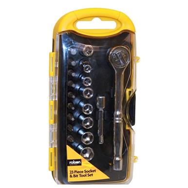 Rolson 36099 Socket & Bit Set 23Pc