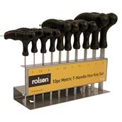 Rolson 40320 T-Handle Hex Key Set 10Pc