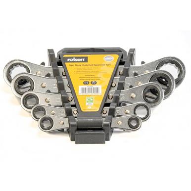 Rolson 46905 Ratchet Ring Spanner Set 5Pc