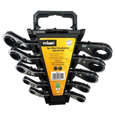 Rolson 46911 Offset Ratchet Ring Spanner Set 5Pc