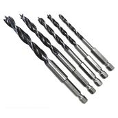 Rolson 48532 Hex Shank Wood Drill Bit Set 5Pc