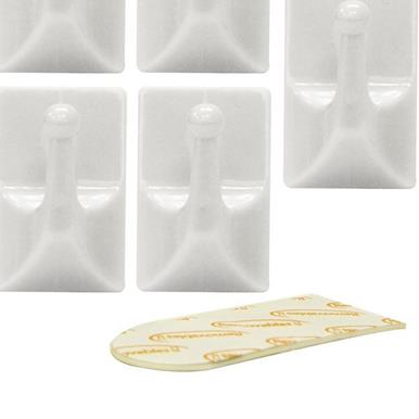 Rolson 61330 Mini Removable Adhesive Hooks White 50 x 30mm 5Pc