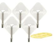 Rolson 61331 Removable Adhesive Metal Hooks White 35 x 31mm 5Pc