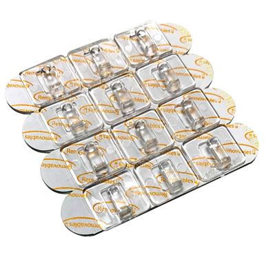 Rolson 61336 Small Removable Adhesive Wire Clips Clear 17 x 15mm 12Pc