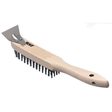 RST RSB04S Heavy Duty Wire Brush With Scraper 4 Row