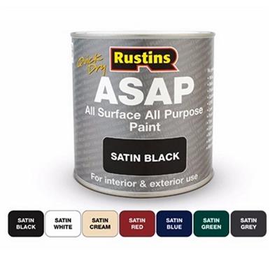 Rustins ASAP Satin Black Paint 1ltr