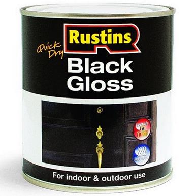 Rustins Quick Dry Black Gloss Paint 500ml