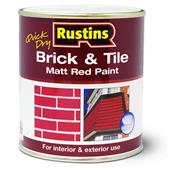 Rustins Quick Dry Brick and Tile Paint Red Matt 250ml