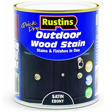 Rustins Outdoor Wood Stain 250ml Satin Ebony