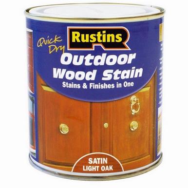 Rustins Outdoor Wood Stain 250ml Satin Light Oak