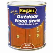 Rustins Outdoor Wood Stain 250ml Satin Light Oak